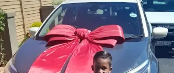Michael Gerard Chetty collecting their vehicle